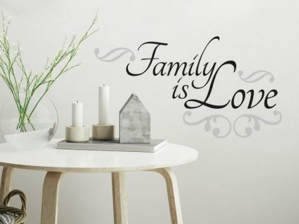 10402 1 samolepici napis na zed family is love
