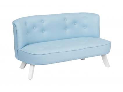 Skos sofa błękitny krótkie białe