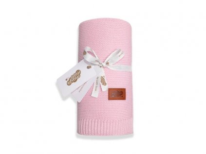 Pletená bambusová deka pro miminka růžová