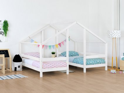 Domečková postel pro dvě děti VILLY Bílá