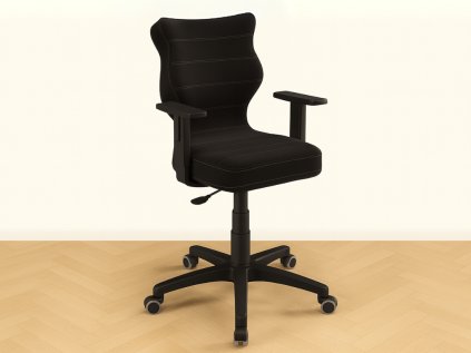 Výškově nastavitelná židle s područkami k psacímu stolu ČERNÁ