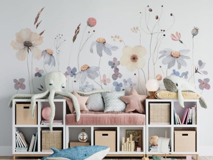 Nálepky na zeď LOUKA pastelová