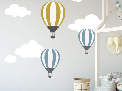 Samolepka na zeď LÉTAJÍCÍ BALÓNY
