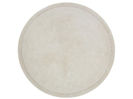 Kulatý koberec LAUREN s třásněmi krémový