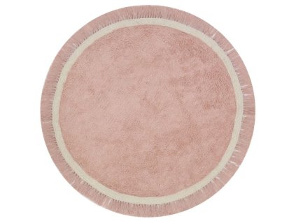 Kulatý koberec ROSA s třásněmi růžový