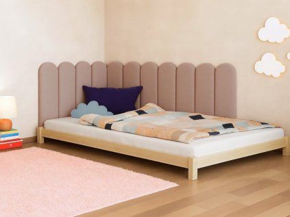 Zaoblený čalouněný panel za zeď BOUCLÉ