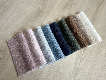 Vzorník látek bouclé pro nástěnné čalouněné panely