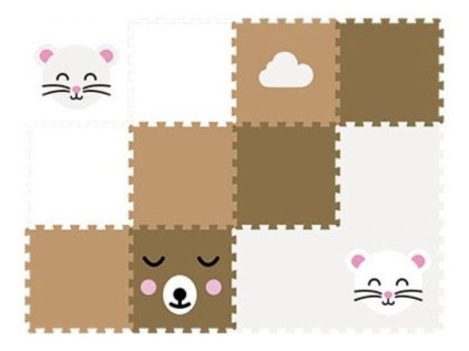 Pěnová podlaha puzzle 12 dílů MYŠKA A MEDVÍDEK