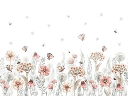 25796 nastenny mural divoke kvetiny do detskeho pokoje