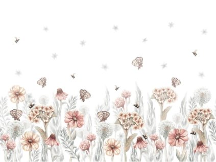 Nástěnný mural DIVOKÉ KVĚTINY do dětského pokoje