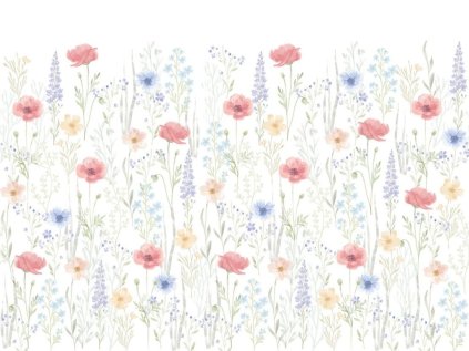 Nástěnný mural JARNÍ KVĚTINY do dětského pokoje