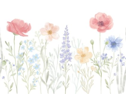 Dětský nástěnný mural JARNÍ KVĚTINY