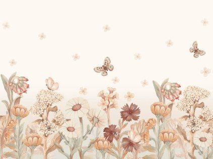 25805 velkoplosna tapeta mural lucni kviti do detskeho pokoje