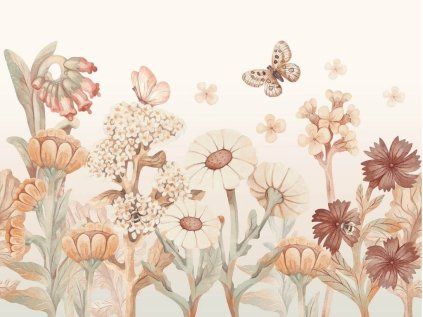 25808 nastenny mural lucni kviti do detskeho pokoje