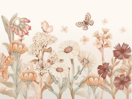 Nástěnný mural LUČNÍ KVÍTÍ do dětského pokoje