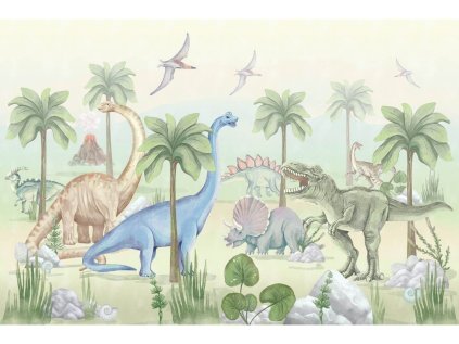 Dětský nástěnný mural DINOSAUŘI