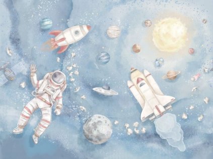 Dětský nástěnný mural VESMÍR