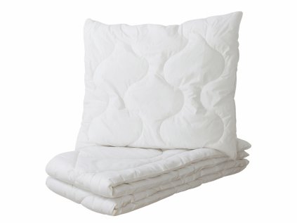 Vlněný set: peřina i dvojitý polštář ručně prošitý aktivním stříbrem