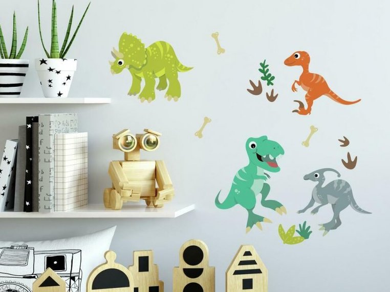 Samolepky na stěnu DINOSAUŘI do klučičího pokoje