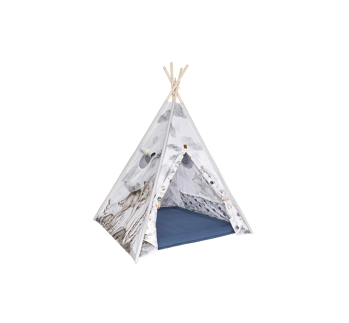 Dětský indiánský stan teepee VLČÍ ÚSVIT s podložkou a polštářky (obrázek 3)