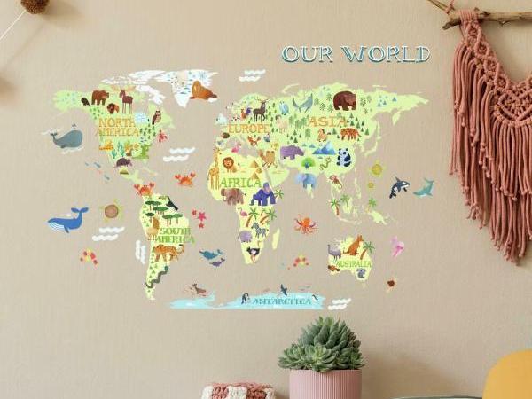 Samolepka na zeď do dětského pokoje MAPA