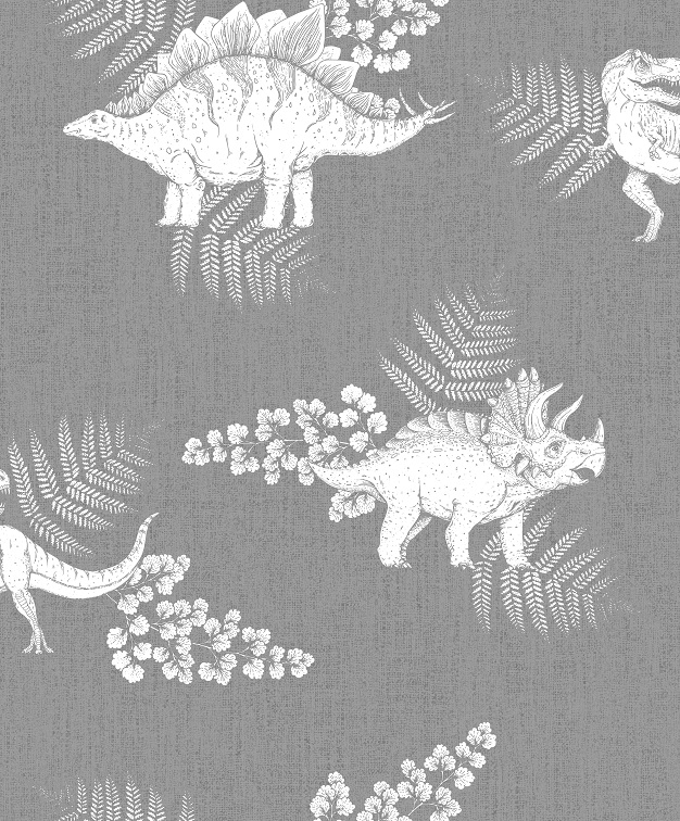 Levně Omyvatelná tapeta DINOSAUŘI na stěnu do dětského pokoje Zvolte barvu: Šedá
