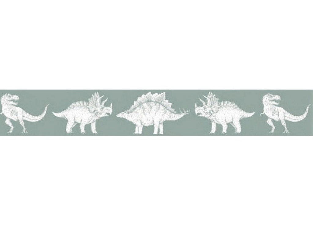 Levně Omyvatelná bordura DINOSAUŘI na stěnu do dětského pokoje Zvolte barvu: Šedá