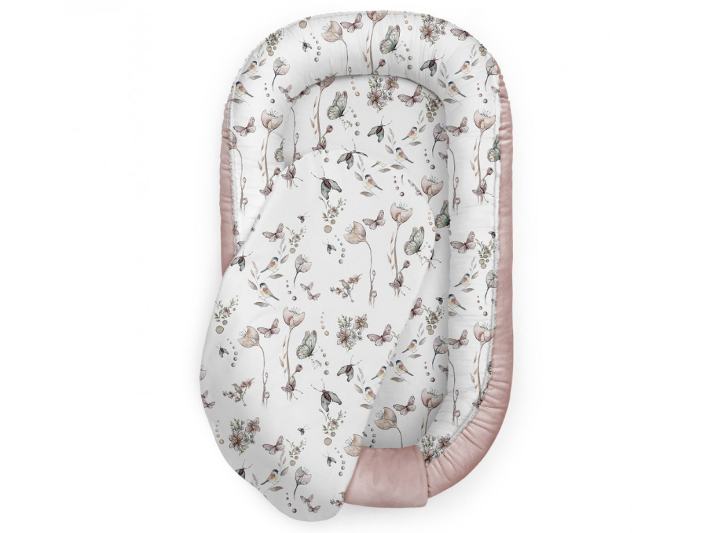 Babysteps Sametové hnízdečko s vložkou PŘÍRODA pro miminka do postýlky