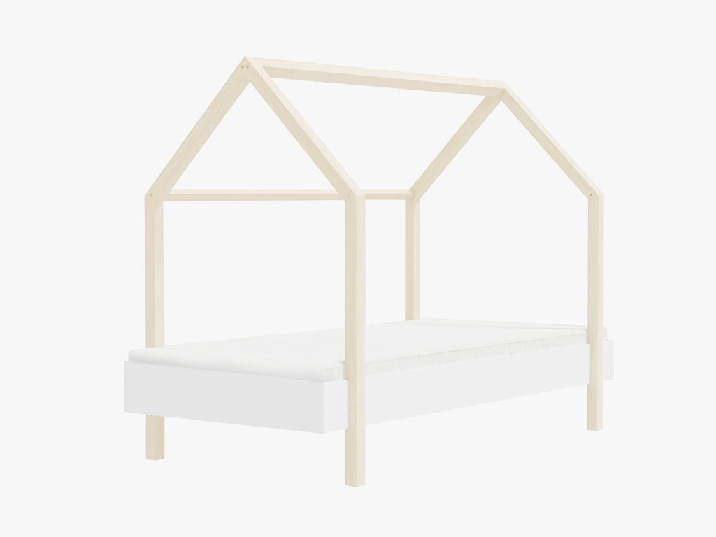Levně Benlemi Dětská postel domeček MODULAR s bočním štítem Zvolte rozměr: 90x200 cm, Zvolte variantu: Bez čela