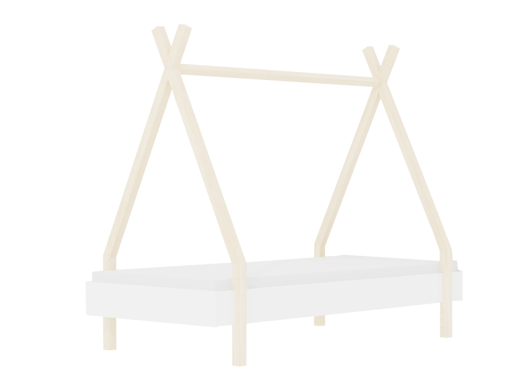 Levně Benlemi Dětské domečkové jednolůžko MODULAR ve tvaru teepee Zvolte rozměr: 90x200 cm, Zvolte variantu: Bez čela