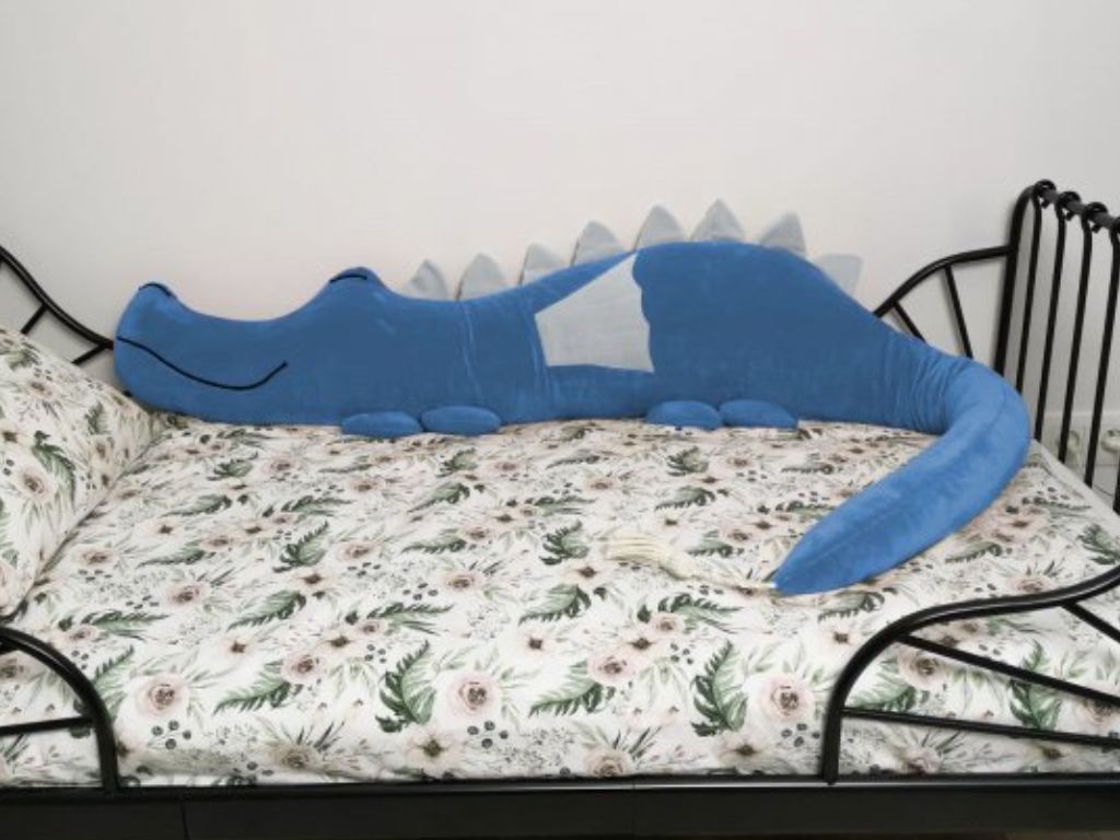 Minky mantinel do dětské postele DRÁČEK Zvolte barvu: Modrá (obrázek 5)