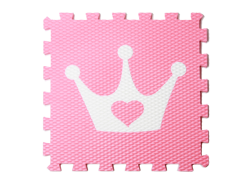 Pěnová puzzle podlaha do dětského pokoje 9 dílů RŮŽOVÁ KORUNKA (obrázek 6)