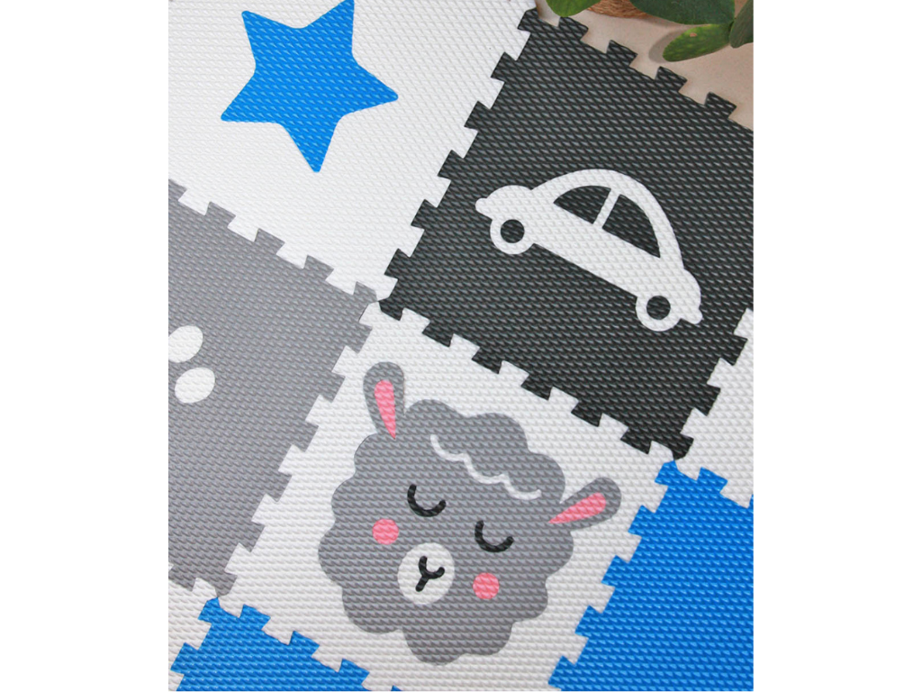 Pěnová podlaha puzzle 16 dílů MODRÉ HVĚZDY (obrázek 11)