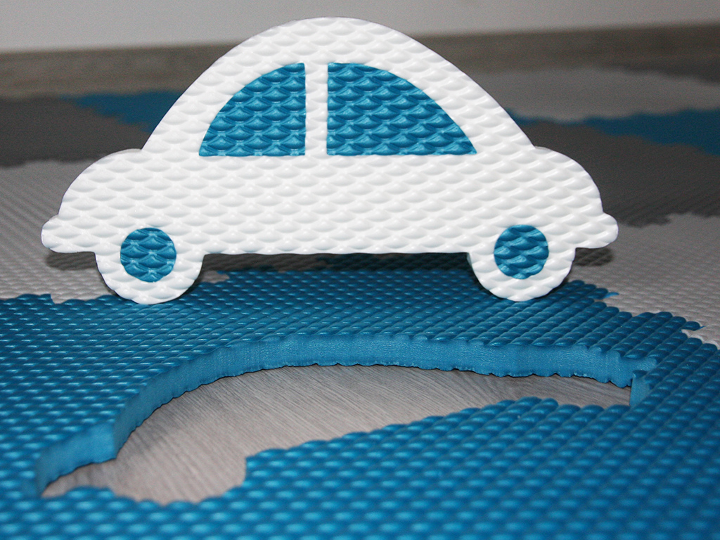 Pěnová podlaha puzzle 20 dílů MODRÉ AUTO (obrázek 3)