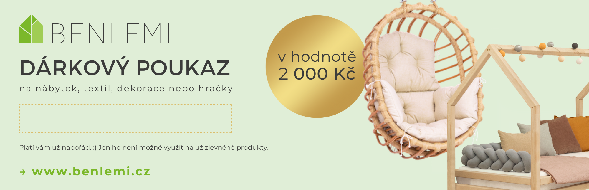 Benlemi Dárkový poukaz v hodnotě 2 000 Kč