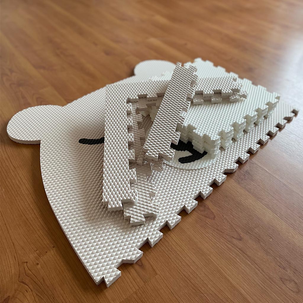 Dětská pěnová puzzle podlaha MÉĎA Zvolte barvu: Bílý s ružovými tvářemi (obrázek 8)