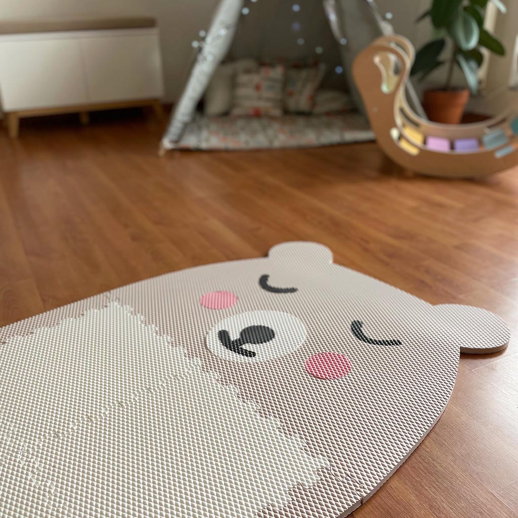 Dětská pěnová puzzle podlaha MÉĎA Zvolte barvu: Bílý s ružovými tvářemi (obrázek 6)