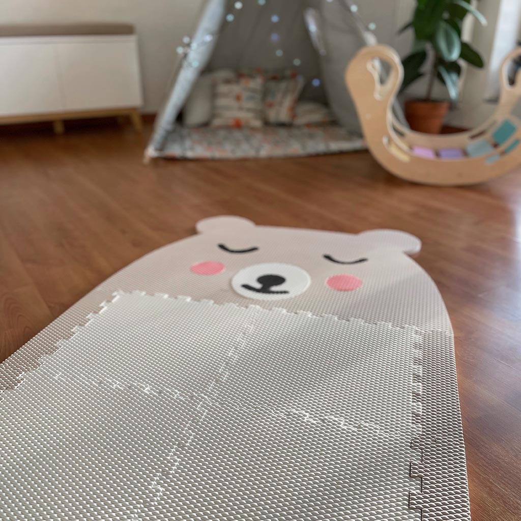 Dětská pěnová puzzle podlaha MÉĎA Zvolte barvu: Bílý s ružovými tvářemi (obrázek 7)
