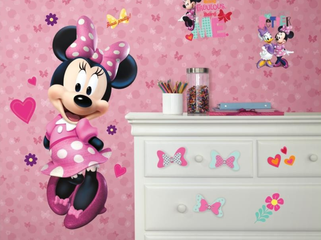 Samolepka na zeď s Disney motivem MYŠKA MINNIE