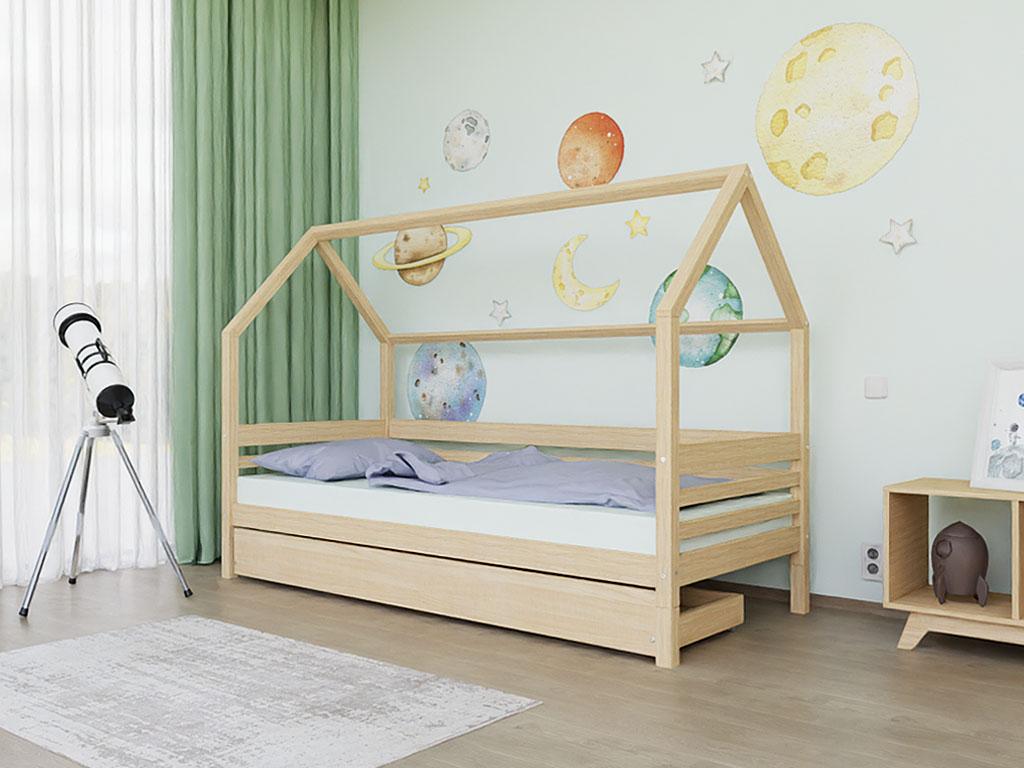 Benlemi Úložný dřevěný šuplík STORAGE pod postel na kolečkách Zvolte barvu: Nelakovaná, Zvolte rozměr: 55x190 cm (pod postel o délce 200 cm), Zvolte … (obrázek 3)