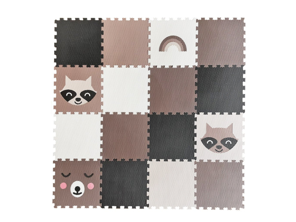 Levně Hrací pěnové puzzle do dětského pokoje 16 dílů MÝVAL A MÉĎA