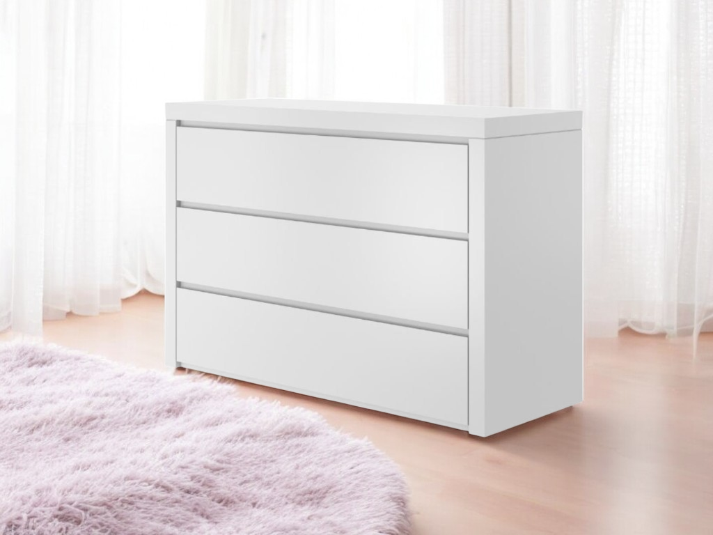 Dětská komoda se 3 úložnými šuplíky SIMONE bílá