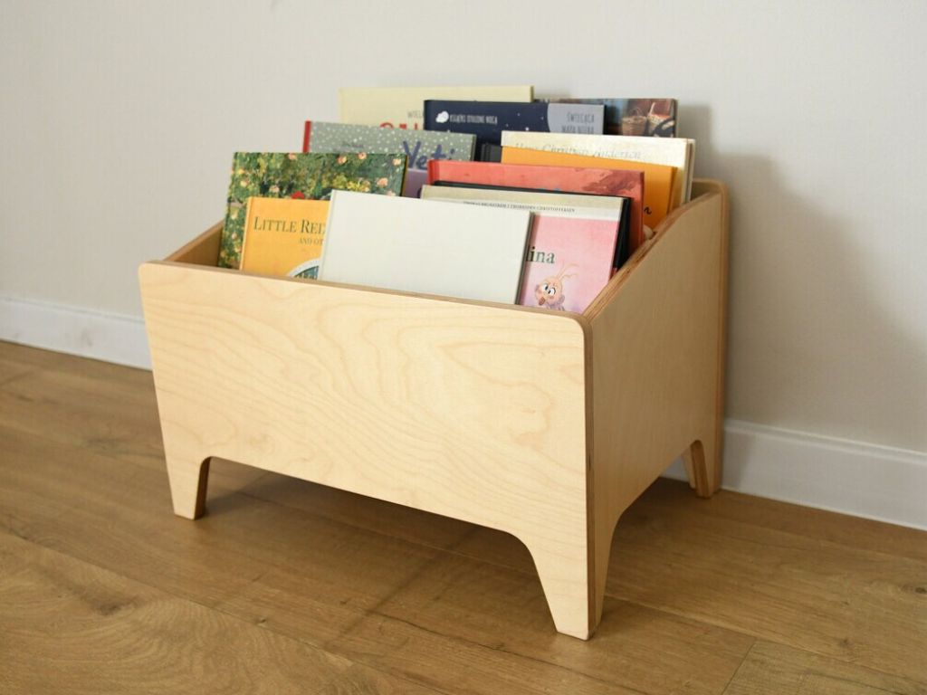 Levně Dřevěný Montessori regál na knihy a hračky Zvolte barvu: Nelakovaná