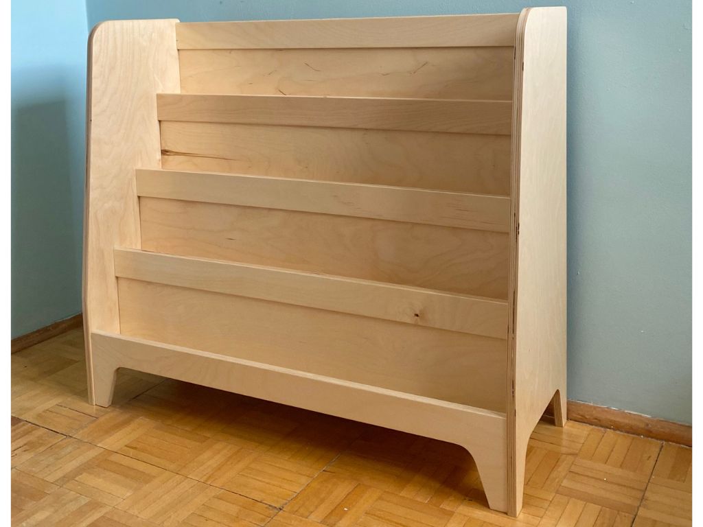 Montessori knihovna do dětského pokoje s počítadlem Zvolte barvu: Nelakovaná (obrázek 7)