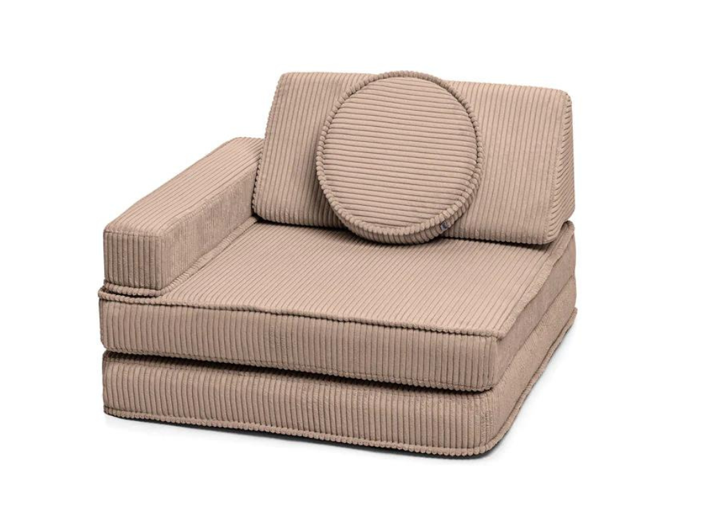 Levně Rozkládací pěnové křeslo z manšestru ARMCHAIR Zvolte barvu: Hnědá