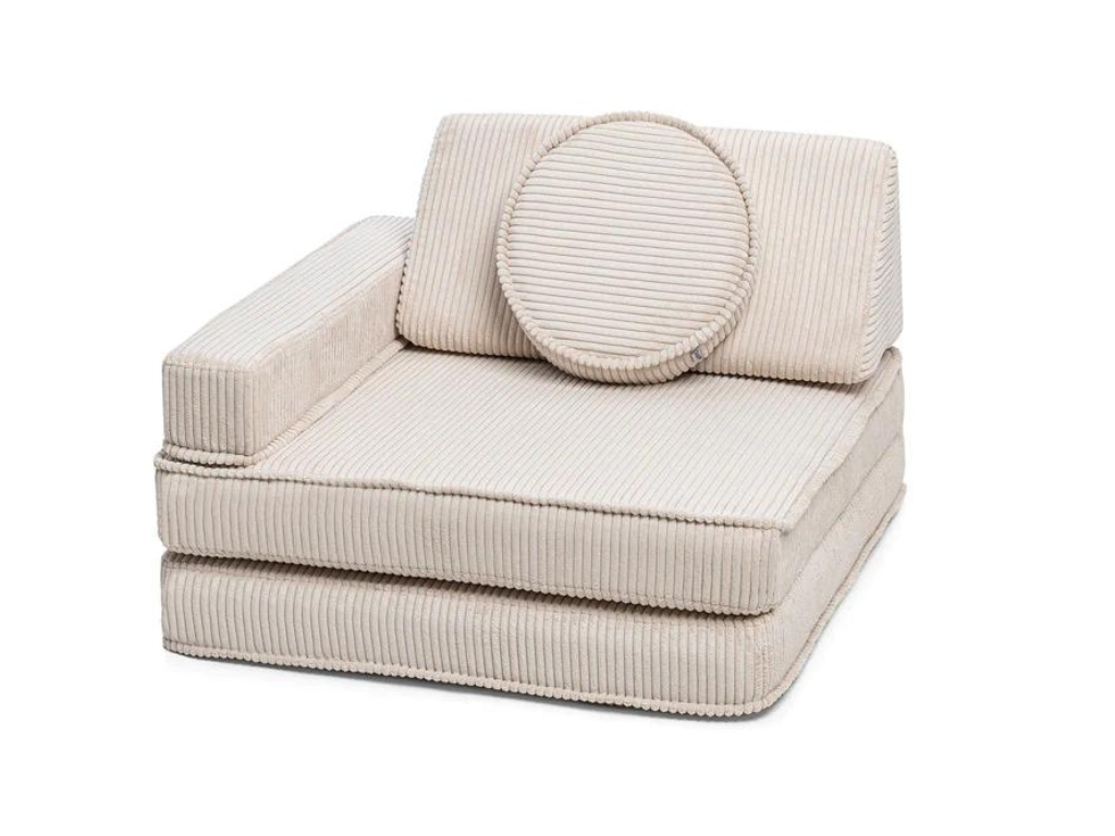 Levně Rozkládací pěnové křeslo z manšestru ARMCHAIR Zvolte barvu: Krémová