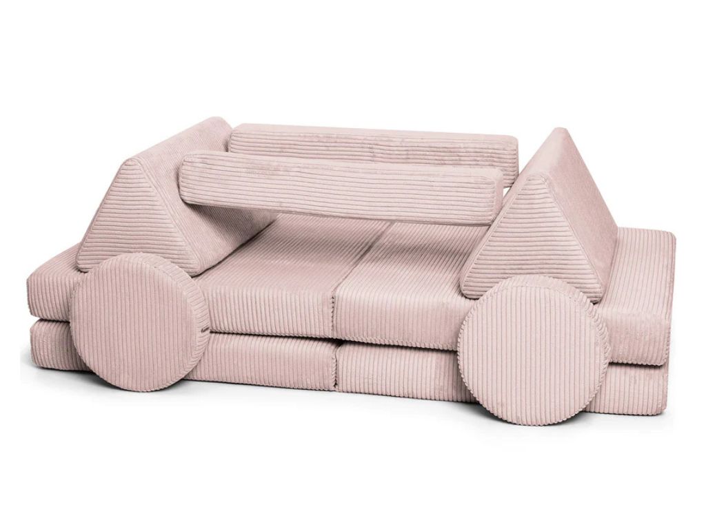 Levně Velký multifunkční skládací bunkr z manšestru SOFA PURE Zvolte barvu: Světle růžová