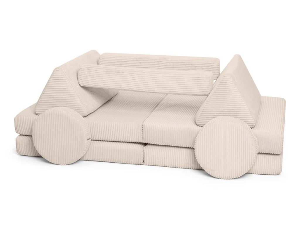 Levně Velký multifunkční skládací bunkr z manšestru SOFA PURE Zvolte barvu: Krémová