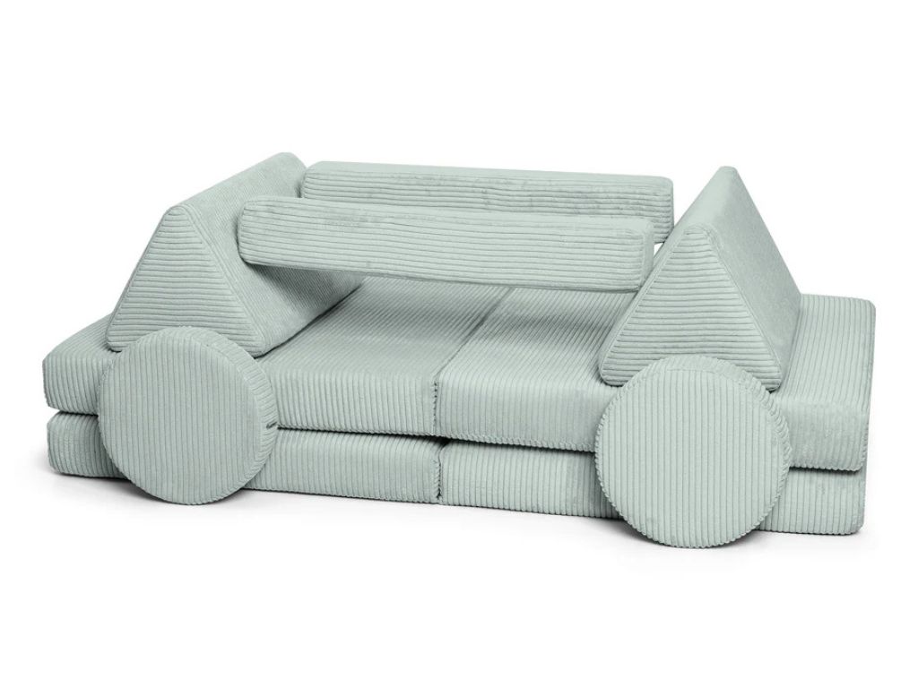 Levně Velký multifunkční skládací bunkr z manšestru SOFA PURE Zvolte barvu: Světle zelená