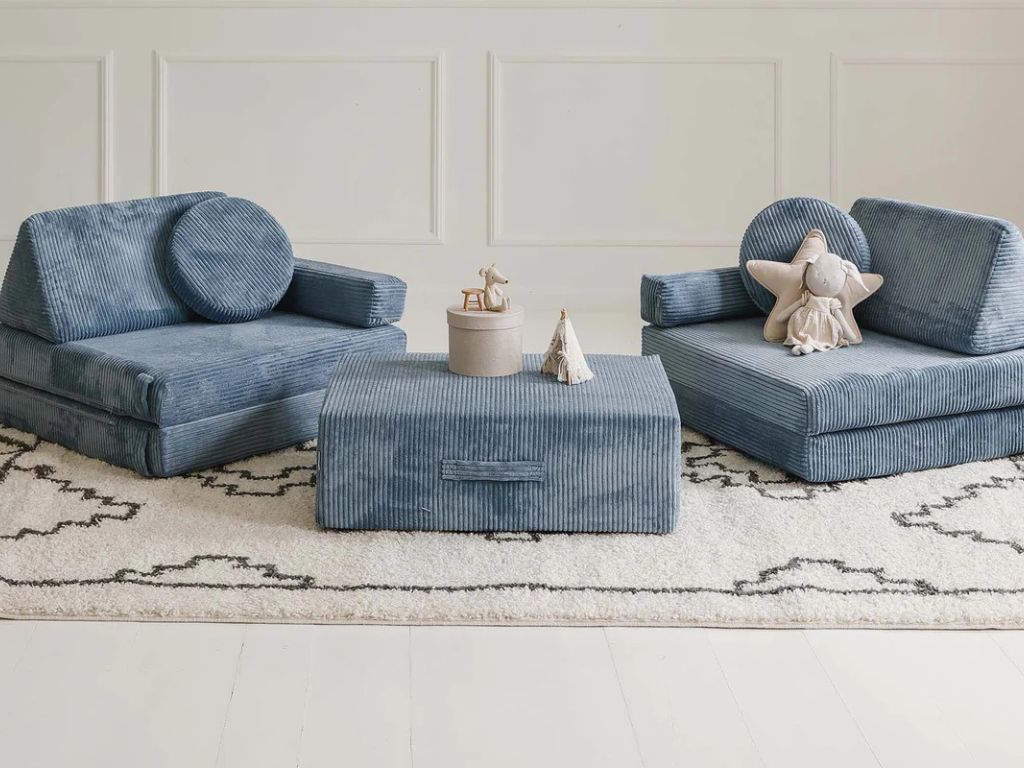 Velký multifunkční skládací bunkr z manšestru SOFA PURE Zvolte barvu: Krémová (obrázek 7)
